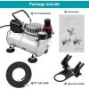 imageAir Compressor AGPTEK Airbrush Compressor Professional Airbrushing Paint System Upgraded Airbrush Compressor Kit with a 6FT Air Hose and an Airbrush Holder