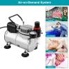 imageAir Compressor AGPTEK Airbrush Compressor Professional Airbrushing Paint System Upgraded Airbrush Compressor Kit with a 6FT Air Hose and an Airbrush Holder