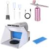 imageAGPTEK Rerchargeable Airbrush Kit Bundle with Spary Booth Kit for Painting Crafts Nails Art Cakes TShirts and Hobby Pink