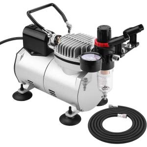 imageAir Compressor AGPTEK Airbrush Compressor Professional Airbrushing Paint System Upgraded Airbrush Compressor Kit with a 6FT Air Hose and an Airbrush Holder