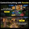 imageAGPTEK 12 Modes 9 in 1 Solar Outdoor Lights with Remote Control 12 Pack 30H RuntimeIP67 Waterproof3Ton Load Capacity RGB Color Changing Deck Lights for PatioGardenDrivewayDockStairsRectangleRound  4 Pack