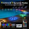 imageAGPTEK 12 Modes 9 in 1 Solar Outdoor Lights with Remote Control 12 Pack 30H RuntimeIP67 Waterproof3Ton Load Capacity RGB Color Changing Deck Lights for PatioGardenDrivewayDockStairsRectangleRound  12 Pack