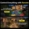 imageAGPTEK 12 Modes 9 in 1 Solar Outdoor Lights with Remote Control 12 Pack 30H RuntimeIP67 Waterproof3Ton Load Capacity RGB Color Changing Deck Lights for PatioGardenDrivewayDockStairsRectangleRectangle  4 Pack