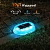 imageAGPTEK RGB Solar Deck Lights with Remote Control 4 Pack OneClick Sync Group Control amp 10 Light Modes amp RGB Chasing Outdoor Decorative Driveway Marker for Pathway Dock Step Walkway Yard Garden12 Pack