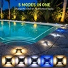 image:imageAGPTEK 5 in 1 Solar Driveway Lights Outdoor with Ground Spikes IP67 Waterproof Solar Lights with 5 Modes BlueWhiteWarmMixedFlashing for Deck Stairs Pathway Garden PatioRectangle 12 PackRectangle  12 Pack