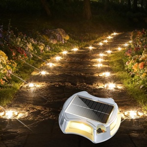 image:imageAGPTEK 5 in 1 Solar Driveway Lights Outdoor with Ground Spikes IP67 Waterproof Solar Lights with 5 Modes BlueWhiteWarmMixedFlashing for Deck Stairs Pathway Garden PatioRectangle 12 PackRectangle  12 Pack