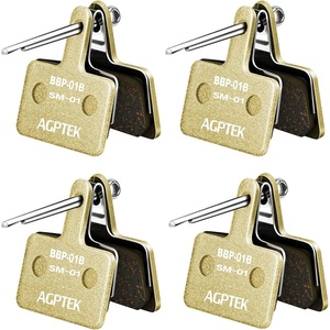 image:imageAGPTEK Bike Brake Pads HighPerformance Brake Pads Disc Brake Pads amp Spring SemiMetallicampResin for Mountain Bike Disc BrakesBike Pads Compatible with TRP Tektro Shimano Deore Br4 Pairs SemimetalGold