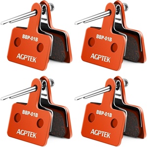 image:imageAGPTEK Bike Brake Pads HighPerformance Brake Pads Disc Brake Pads amp Spring SemiMetallicampResin for Mountain Bike Disc BrakesBike Pads Compatible with TRP Tektro Shimano Deore Br4 Pairs SemimetalOrange