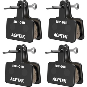 image:imageAGPTEK Bike Brake Pads HighPerformance Brake Pads Disc Brake Pads amp Spring SemiMetallicampResin for Mountain Bike Disc BrakesBike Pads Compatible with TRP Tektro Shimano Deore Br4 Pairs ResinBlack