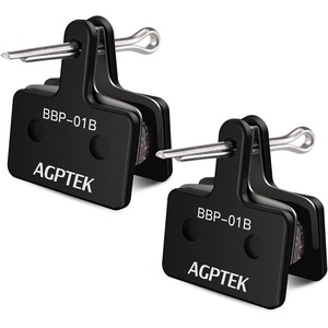 image:imageAGPTEK Bike Brake Pads HighPerformance Brake Pads Disc Brake Pads amp Spring SemiMetallicampResin for Mountain Bike Disc BrakesBike Pads Compatible with TRP Tektro Shimano Deore Br2 PairsBlack